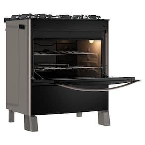Fogão Esmaltec Esmeralda Glass 5 Bocas Inox Com Forno Autolimpante E Acendimento Automático