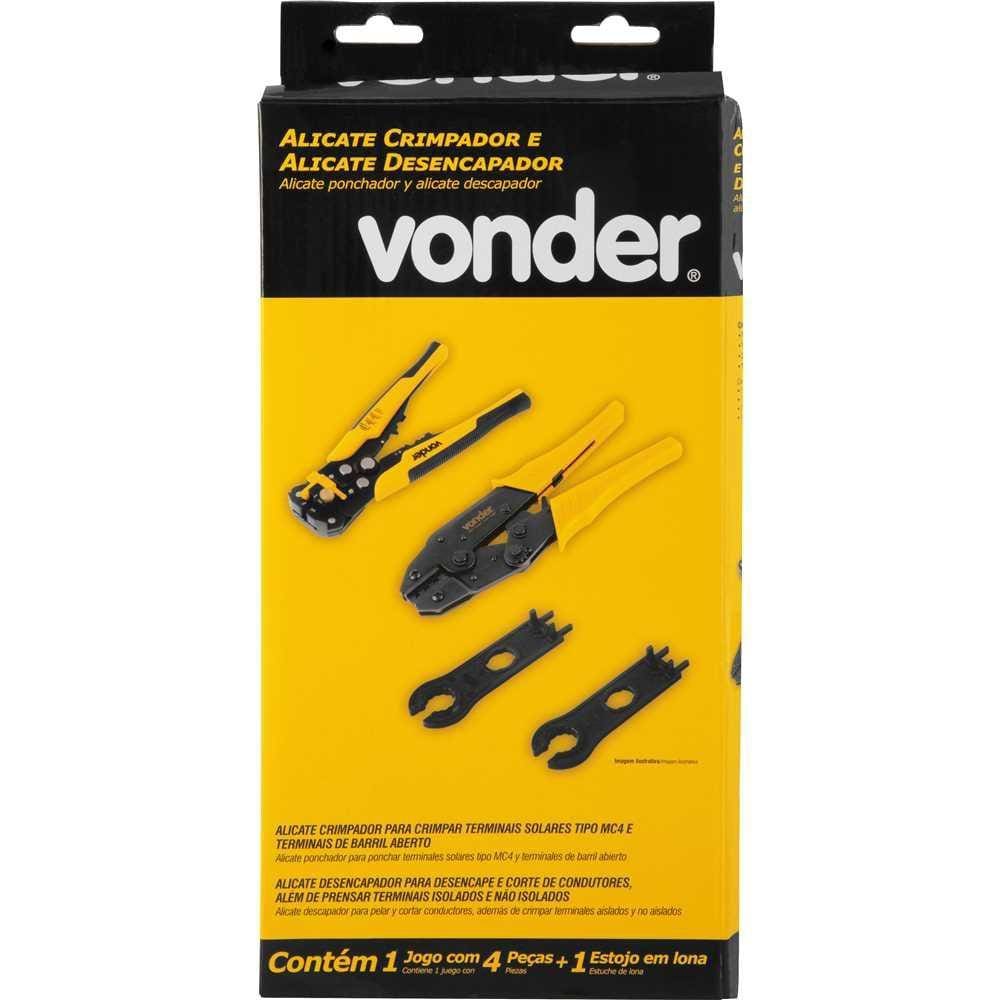 Conjunto de Alicate Crimpador e Alicate Desencapador com 4 peças Vonder