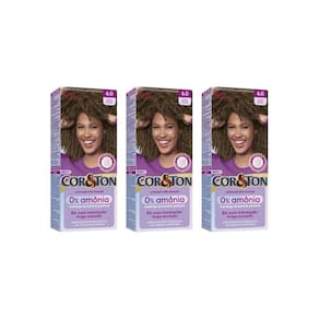 Coloraçao Cor&Ton Sem Amonia 6.0 Louro Escuro-Kit C/3Un
