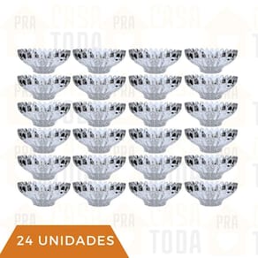 Kit 24 Jogo De Sobremesa Vidro Cristalino Resistente 340ml