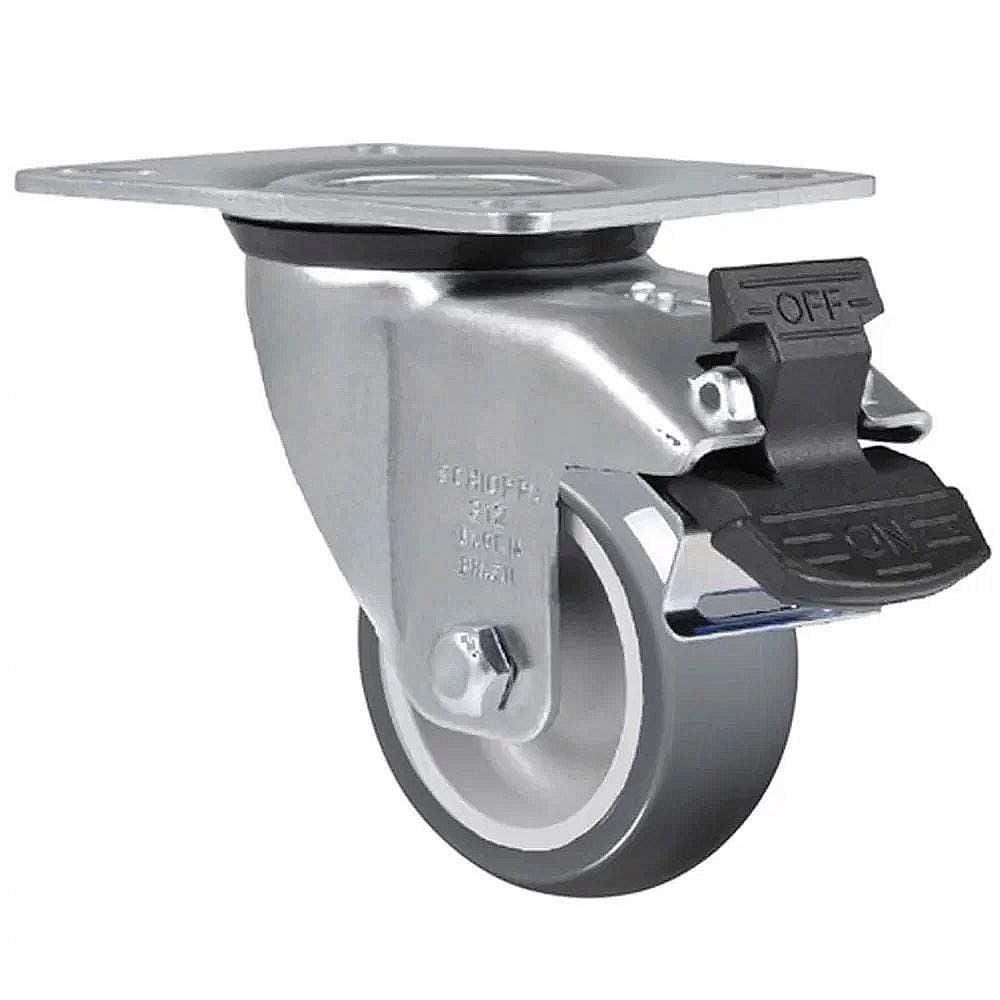 Rodizio Giratório PVC L12 3 POL até 60kg com Freio GL312-BP SCHIOPPA