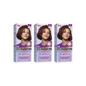 Coloraçao Cor&Ton Sem Amonia 6.7 Chocolate-Kit C/3Un