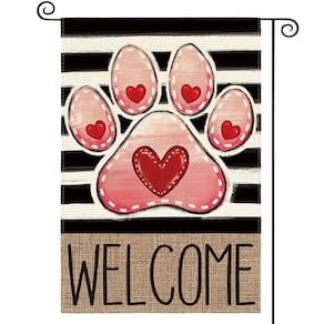 Bandeira de jardim AVOIN colorlife Paw Print Dia de São Patrício 30x45c
