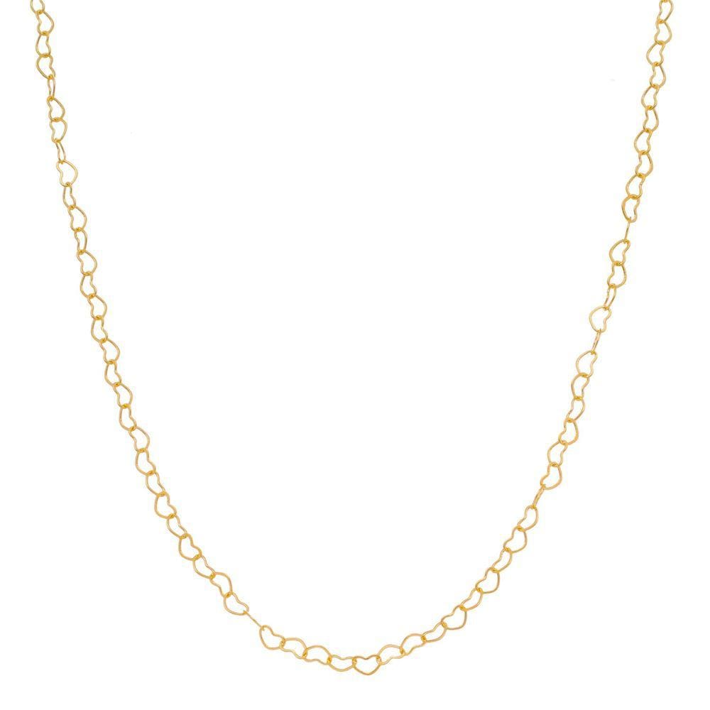 Gargantilha Choker Coração 3mm Vazado Folheado a Ouro 18K