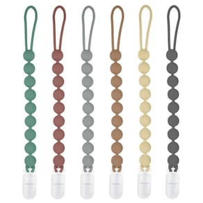 Suporte de chupeta de silicone MINMUNJIU, pacote com 6 unidades para meninos/meninas
