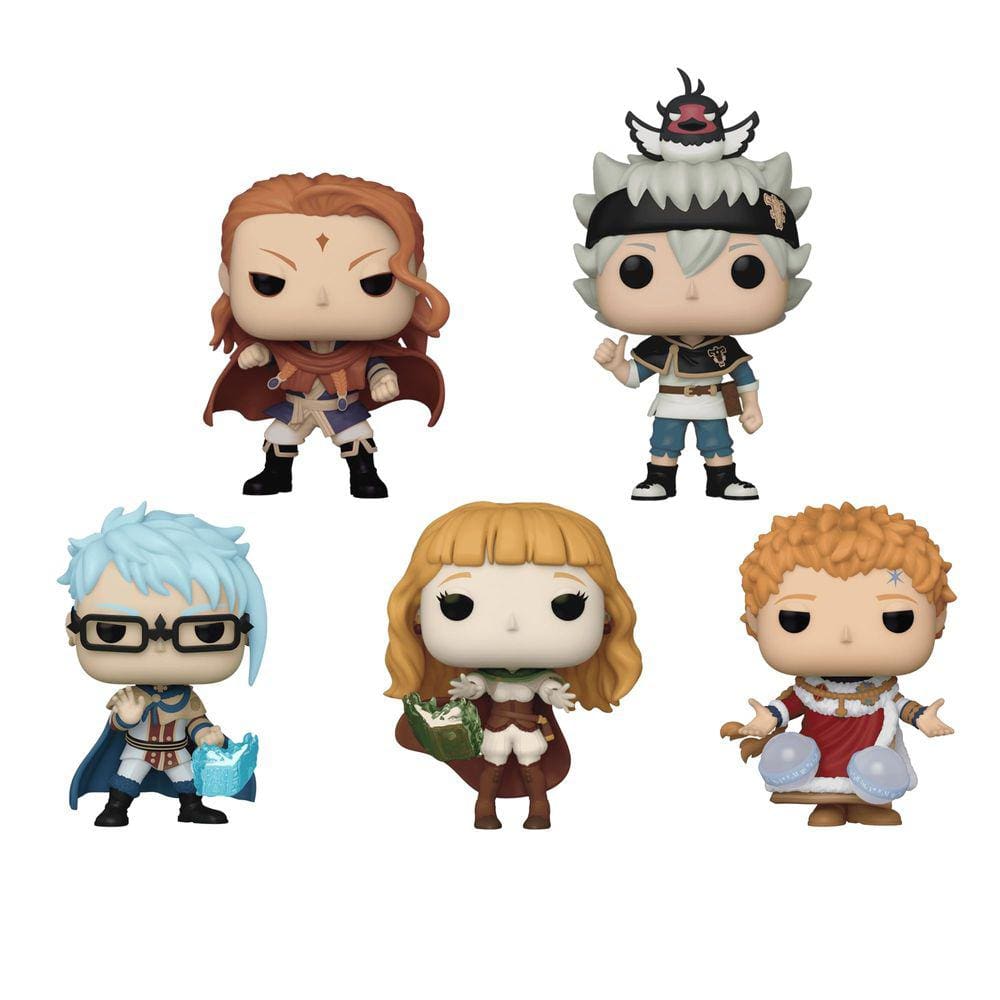 Conjunto Funko Pop Black Clover de 5 Asta com Nero, Klaus e Mimosa