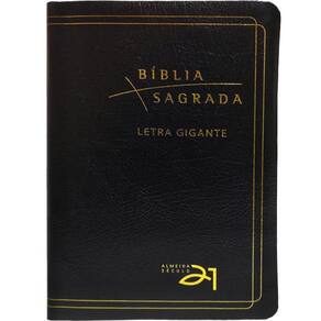 Bíblia A21 Letra Gigante Luxo - Couro Bonded Preta