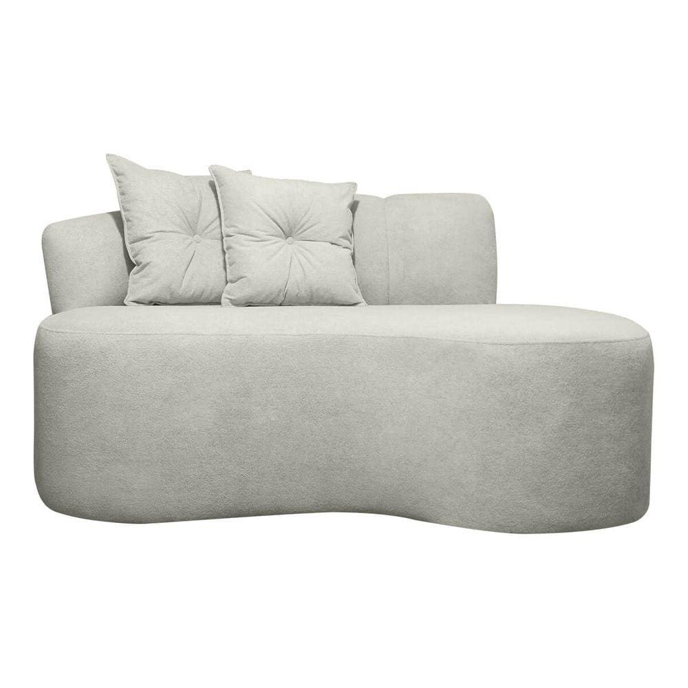 Poltrona Namoradeira Orgânica Plaza 1,80m Redondo Bouclê Bege SOFA STORE