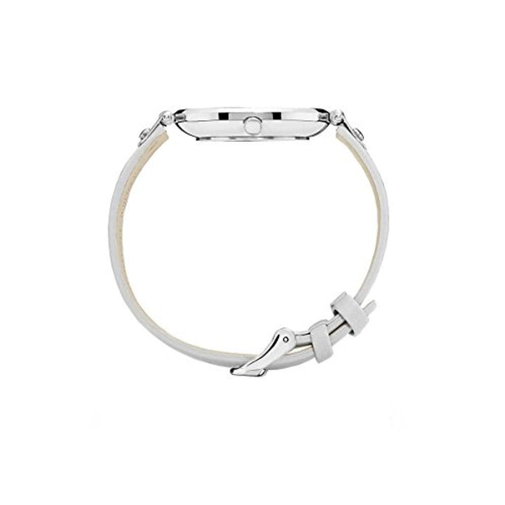 Mockberg MO1005 Feminino Elsa Cinza Cinta de Couro Branco Dial Branco