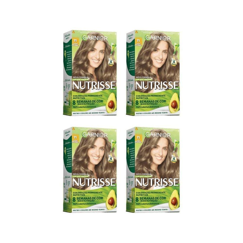 Coloraçao Nutrisse 71 Louro Natural Acinzentado-Kit C/4Un