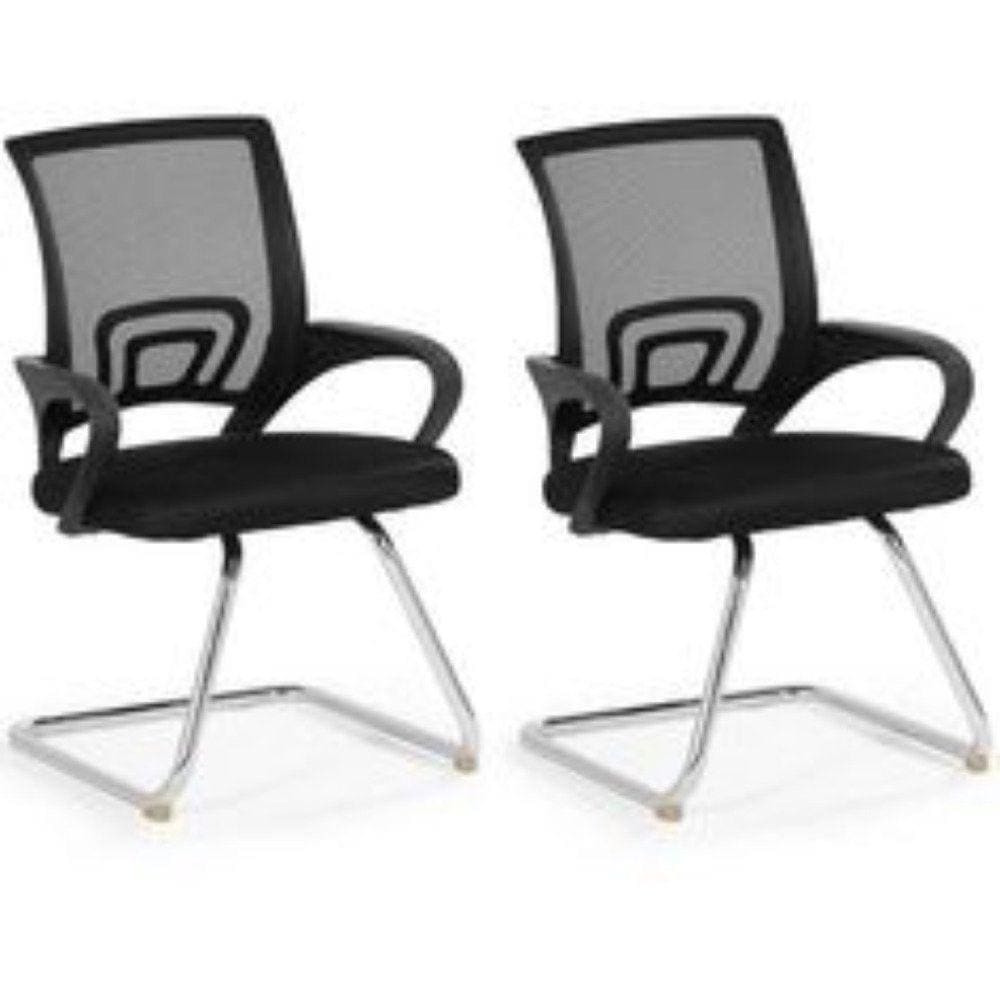 Kit 2 Cadeiras Para Escritório Visitante Executiva Preto
