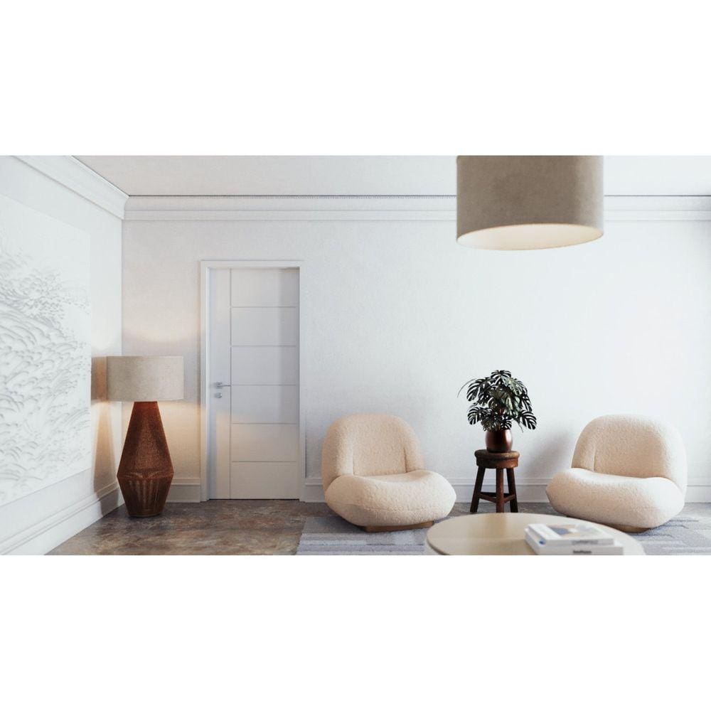 Folha de Porta de Madeira 210x90cm Espessura 3,5cm MMC Primer Frisada Elegance Eucatex Primer