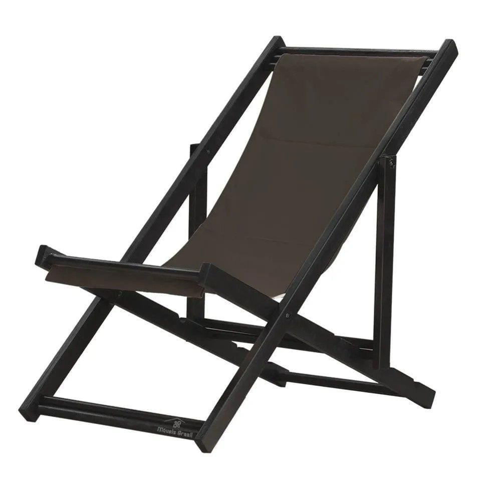 Espreguiçadeira Preguiçosa Dobrável sem Braço Black Tecido Marrom Marrom