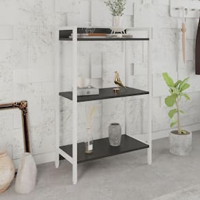 Estante para Livros Industrial Aço Multiuso 3 Prateleiras 104x60cm Active Yescasa Preto Ônix / Est.Branca