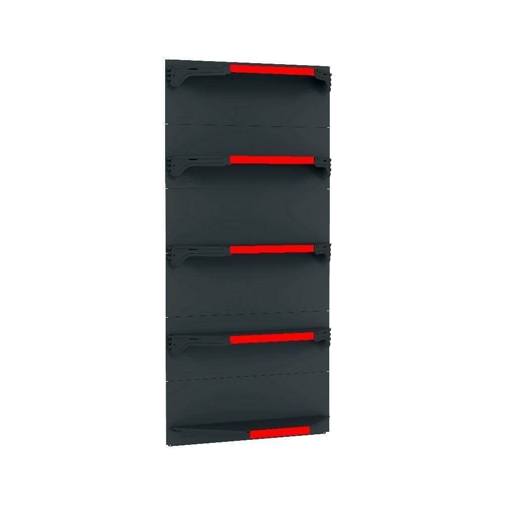 Kit 5 Bandejas Para Gondola Canto 202 Fit 40/60 Preto Pe Vm