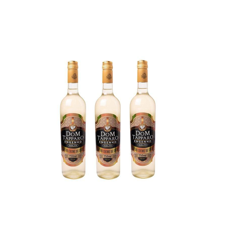 Kit Licor Creme De Coco Dom Tápparo 750ml 3 unidades