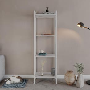 Estante para Livros Industrial Aço Multiuso 4 Prateleiras 146x45cm Active Yescasa Branco Chess/Est.Branco