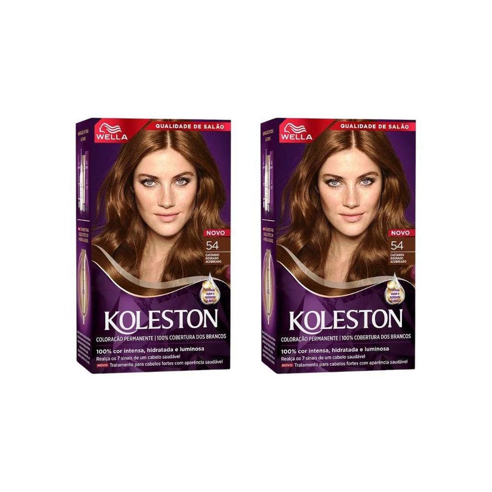 Coloraçao Koleston 54 Castanho Dourado Acobreado-Kit C/2Un