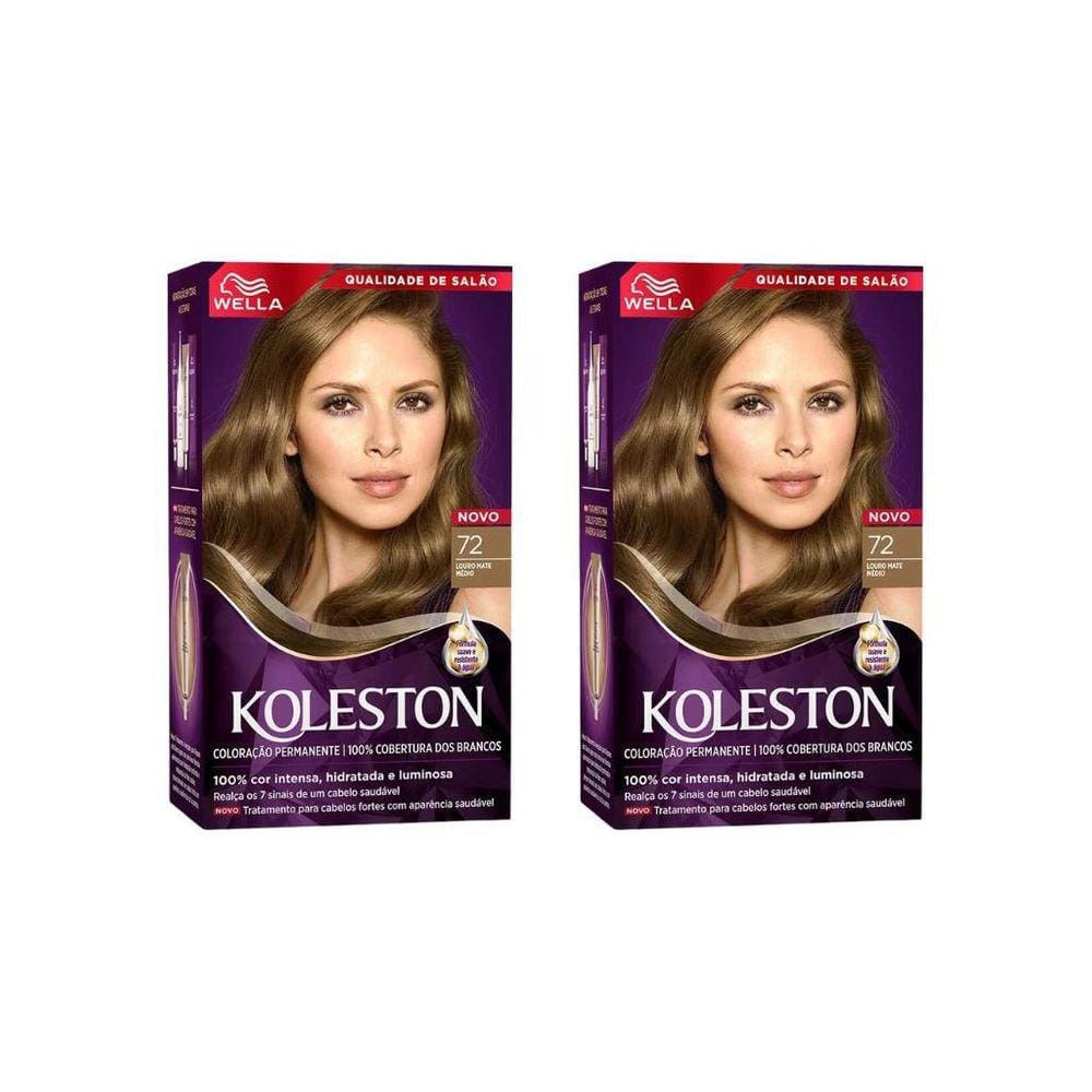 Coloraçao Koleston 72 Louro Mate Medio-Kit C/2Un