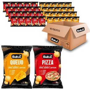 Kit 40 Snack Arroz Pizza  20X  Queijo  20X  Belive 35G