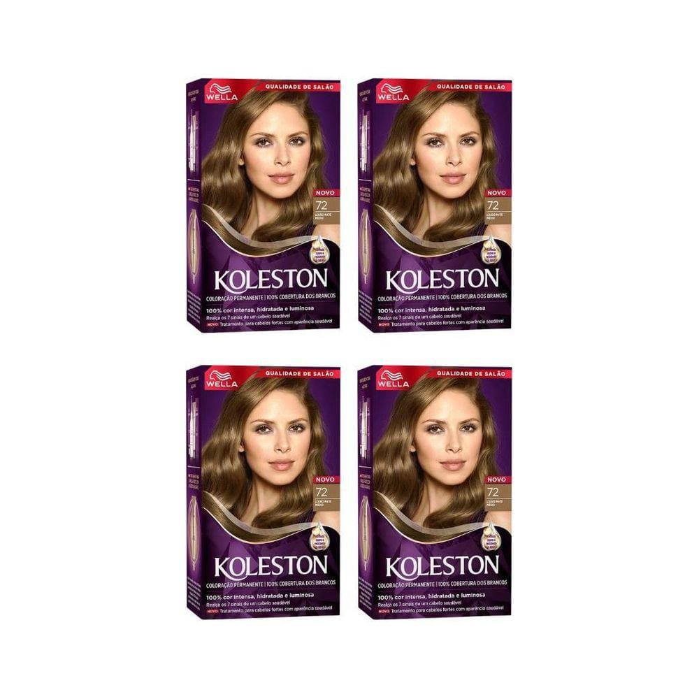 Coloraçao Koleston 72 Louro Mate Medio-Kit C/4Un