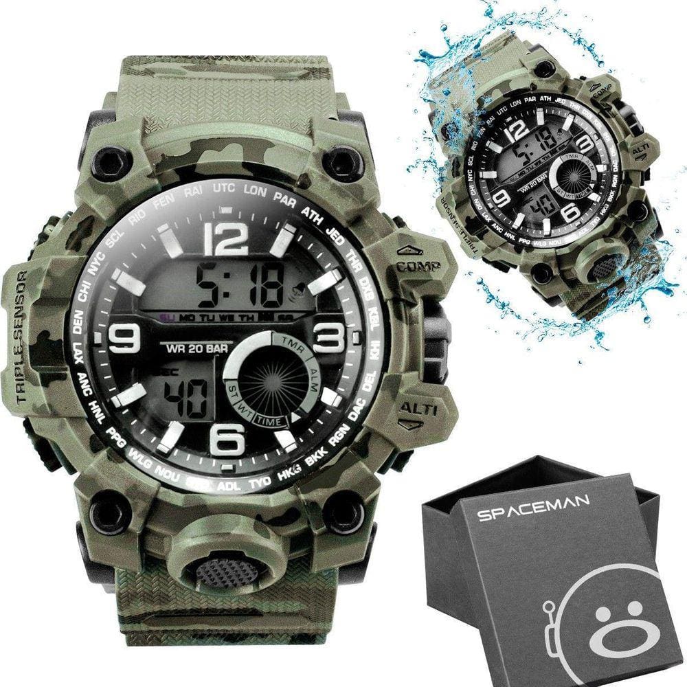 Relogio Prova Dagua Camuflado Masculino Digital + Caixa