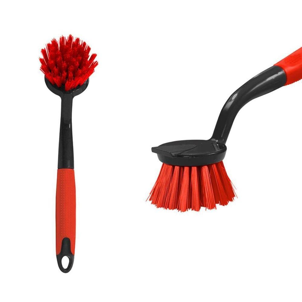 Escova Limpeza Multiuso Redonda Cabo Raspador Powermaid