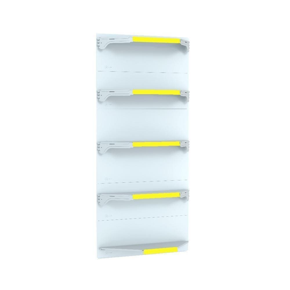 Kit 5 Bandejas Para Gondola Canto 202 Fit 40/60 Branco Pe Am