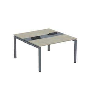 Mesa Plataforma Dupla com Pé de Aço para Coworking 130X140/2P PDC13/14/2P Nogueira Casablanca/Grafito