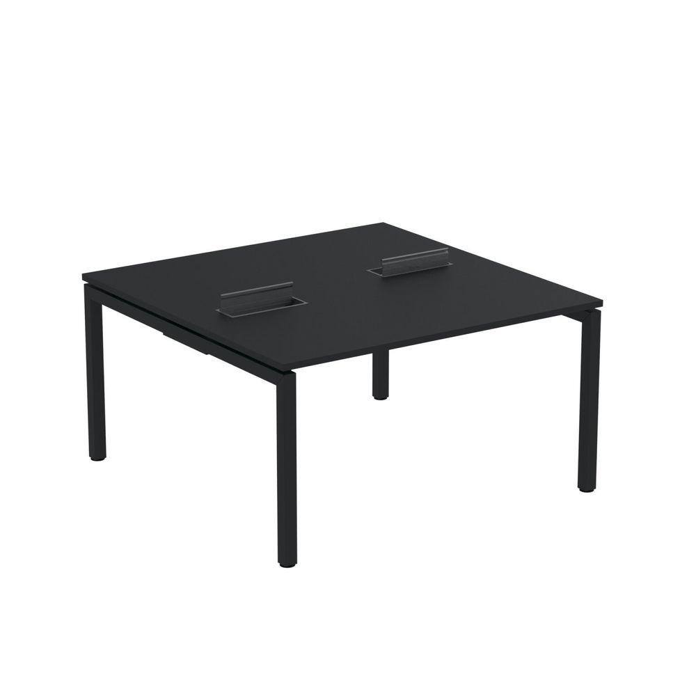 Mesa Plataforma Dupla com Pé de Aço para Coworking 140X140/2P PDC14/14/2P Preto