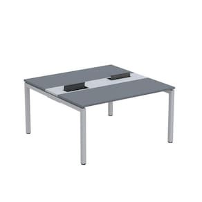 Mesa Plataforma Dupla com Pé de Aço para Coworking 140X140/2P PDC14/14/2P Grafito/Cinza