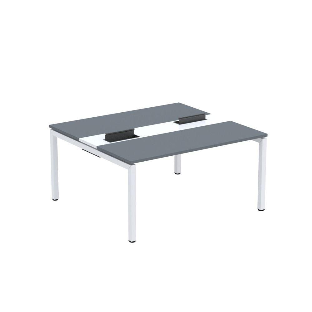 Mesa Plataforma Dupla com Pé de Aço para Coworking 150X140/2P PDC15/14/2P Grafito/Branco
