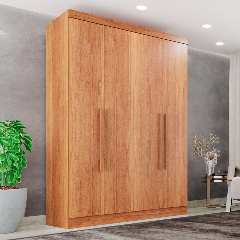 Guarda-Roupa Casal 4 Portas 2 Gavetas França Cinamomo