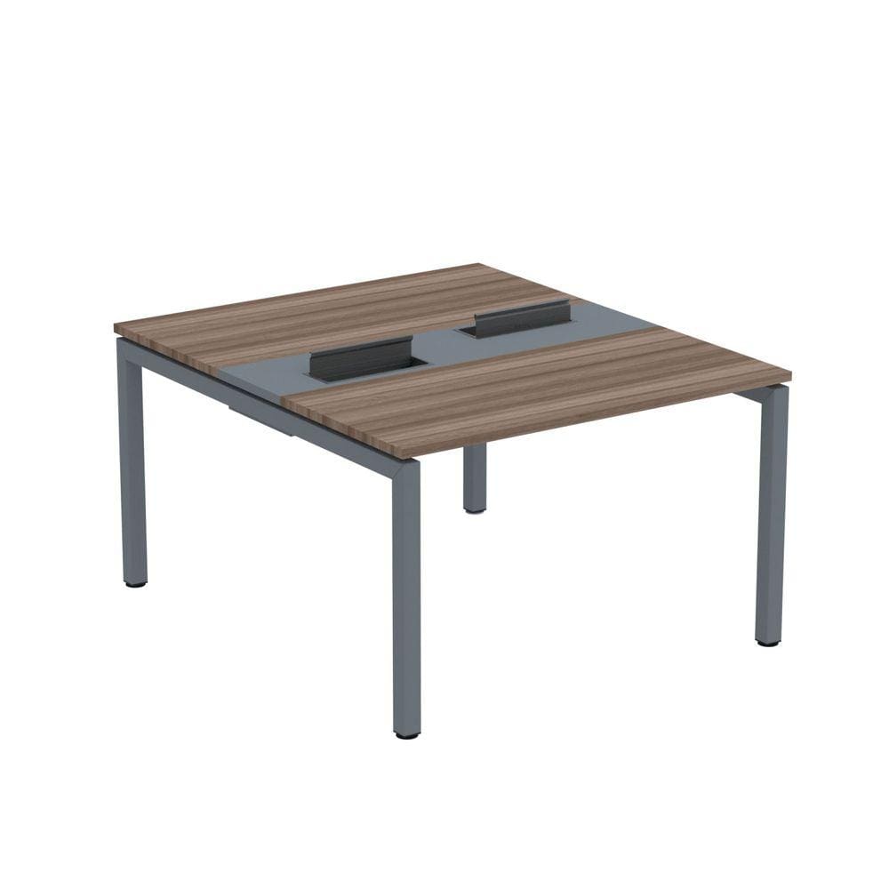 Mesa Plataforma Dupla com Pé de Aço para Coworking 110X140/2P PDC11/14/2P Walnut/Grafito