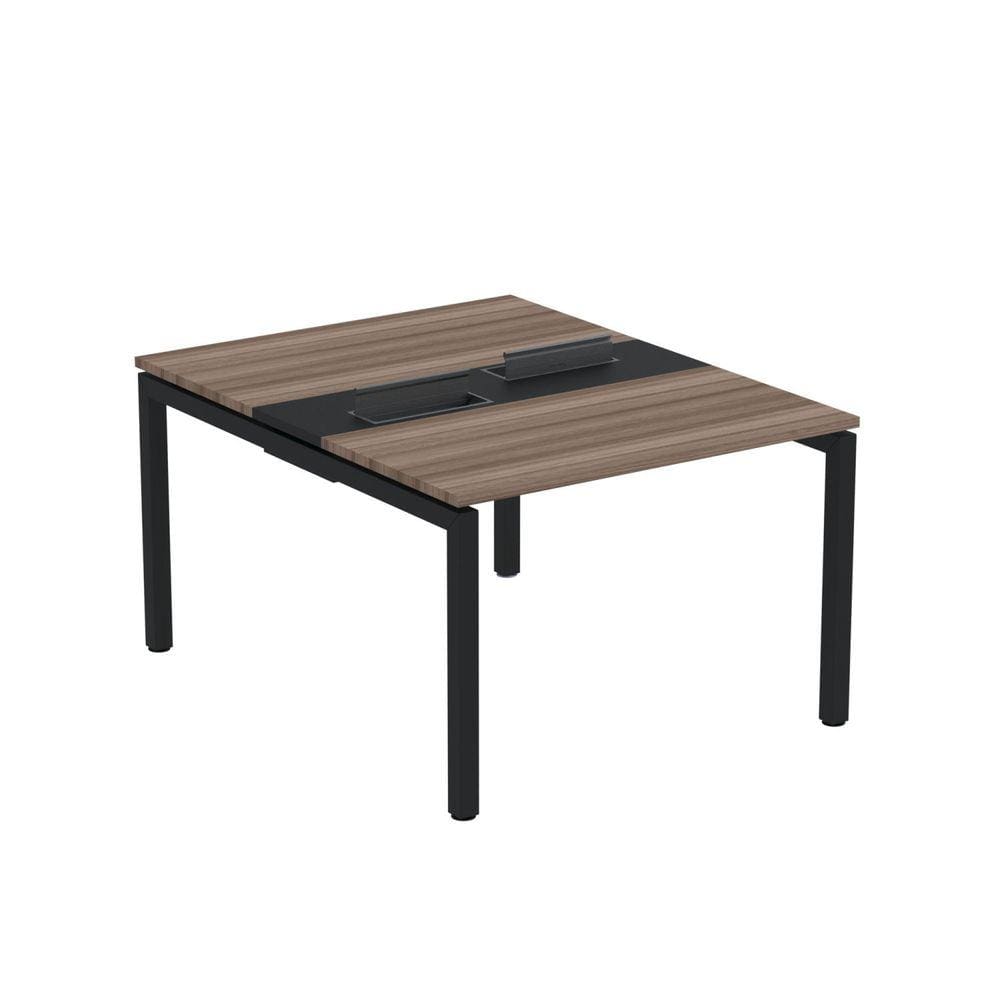 Mesa Plataforma Dupla com Pé de Aço para Coworking 120X140/2P PDC12/14/2P Walnut/Preto