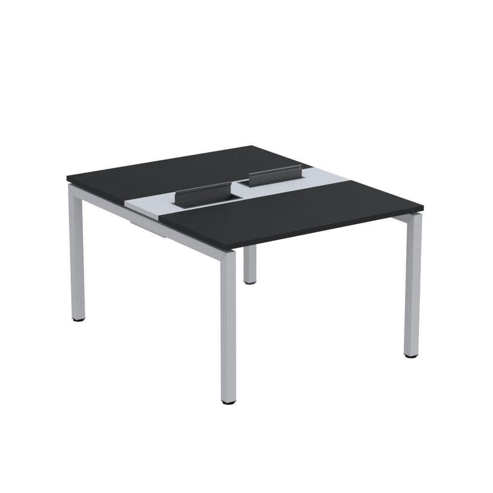Mesa Plataforma Dupla com Pé de Aço para Coworking 120X140/2P PDC12/14/2P Preto/Cinza