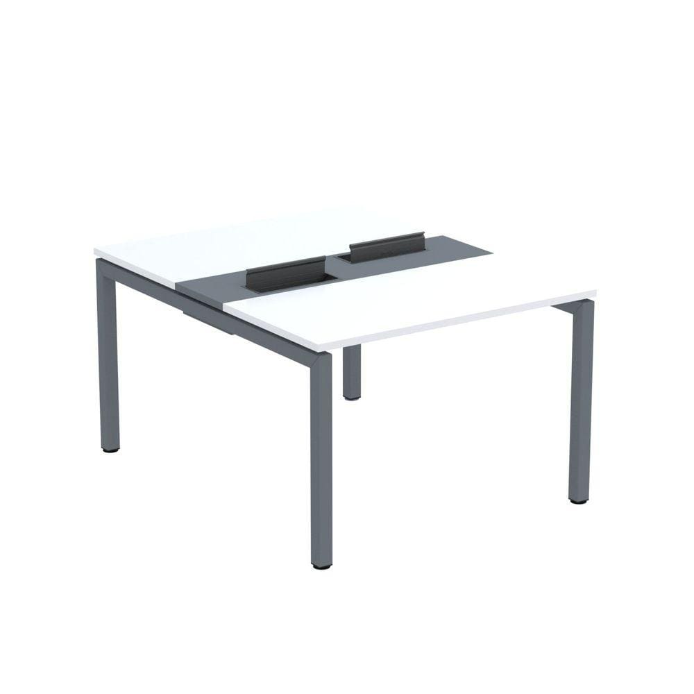 Mesa Plataforma Dupla com Pé de Aço para Coworking 120X140/2P PDC12/14/2P Branco/Grafito