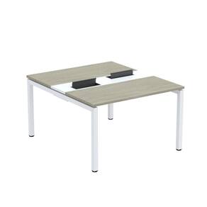 Mesa Plataforma Dupla com Pé de Aço para Coworking 110X140/2P PDC11/14/2P Nogueira casblanca/Branco