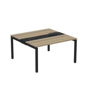Mesa Plataforma Dupla com Pé de Aço para Coworking 140X140/2P PDC14/14/2P Noce Naturalle/Preto