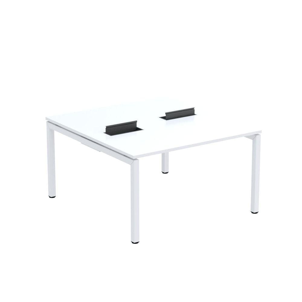 Mesa Plataforma Dupla com Pé de Aço para Coworking 130X140/2P PDC13/14/2P Branco