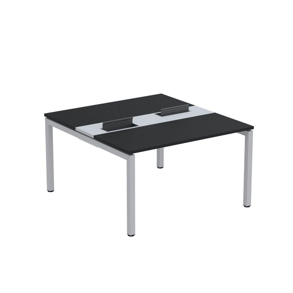 Mesa Plataforma Dupla com Pé de Aço para Coworking 130X140/2P PDC13/14/2P Preto/Cinza