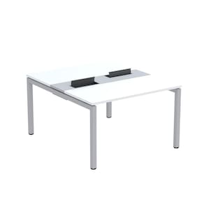 Mesa Plataforma Dupla com Pé de Aço para Coworking 110X140/2P PDC11/14/2P Branco/Cinza