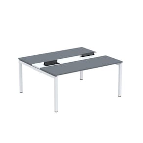 Mesa Plataforma Dupla com Pé de Aço para Coworking 160X140/2P PDC16/14/2P Grafito/Branco
