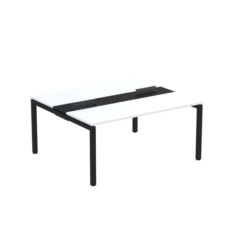 Mesa Plataforma Dupla com Pé de Aço para Coworking 160X140/2P PDC16/14/2P Branco/Preto