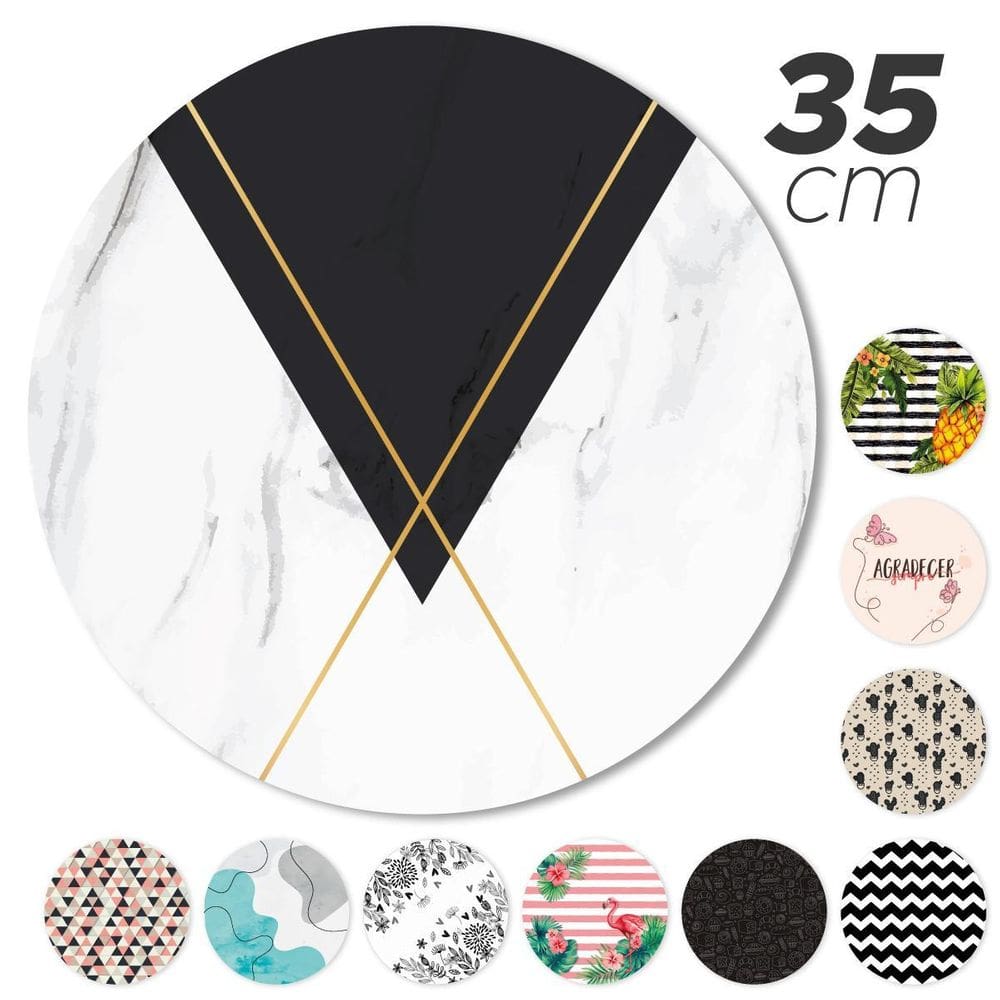 Kit 4 Capas Sousplat Jogo Americano Sala Jantar Geométrico