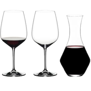 Conjunto Riedel Decanter + 2 Taças Heart to Heart Cabernet