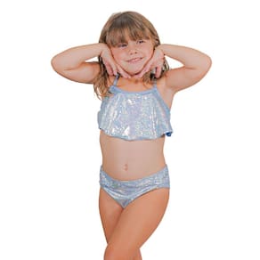 Biquini Infantil Azul Glitter Kids Teen Proteção Solar Uv50