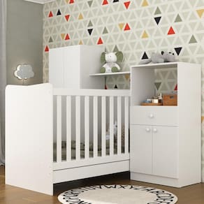 Quarto Infantil com Berço 4 em 1 Sofia Multimóveis Branco