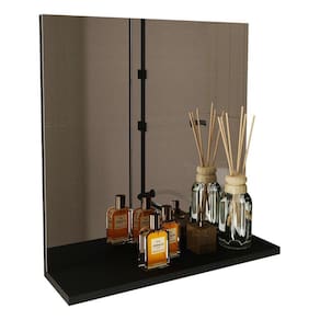 Espelheira Para Banheiro 1 Prateleira BN3642 Preto Tecno Mobili