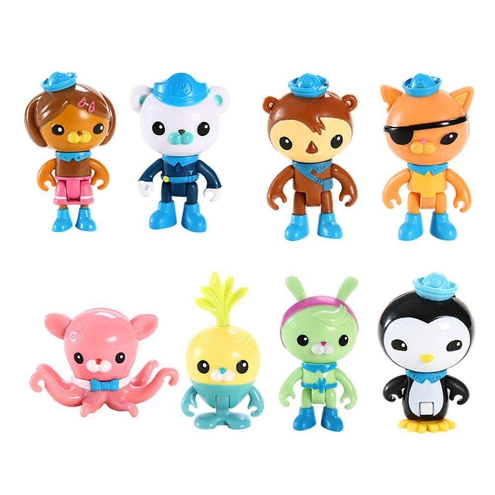 Kit 8 Bonecos Octonautas Octonauts Desenho Miniaturas Pvc